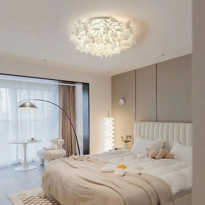 Plafondlamp Bloem Bohemian met Bloemblad Kap en Flush Mount Design