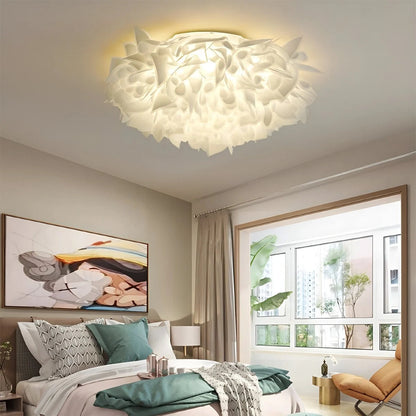 Plafondlamp Bloem Bohemian met Bloemblad Kap en Flush Mount Design