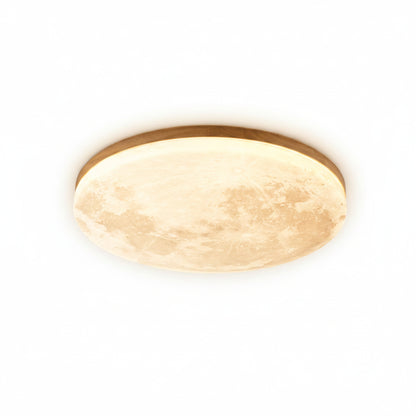 Plafondlamp Maan Design Dimbaar LED met Houten Rand Rond