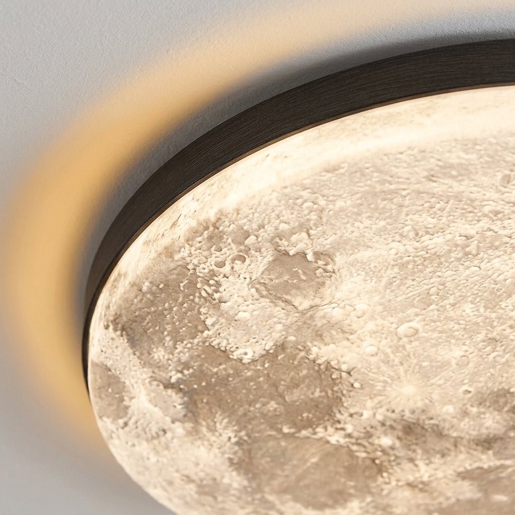 Plafondlamp Maan Design Dimbaar LED met Houten Rand Rond