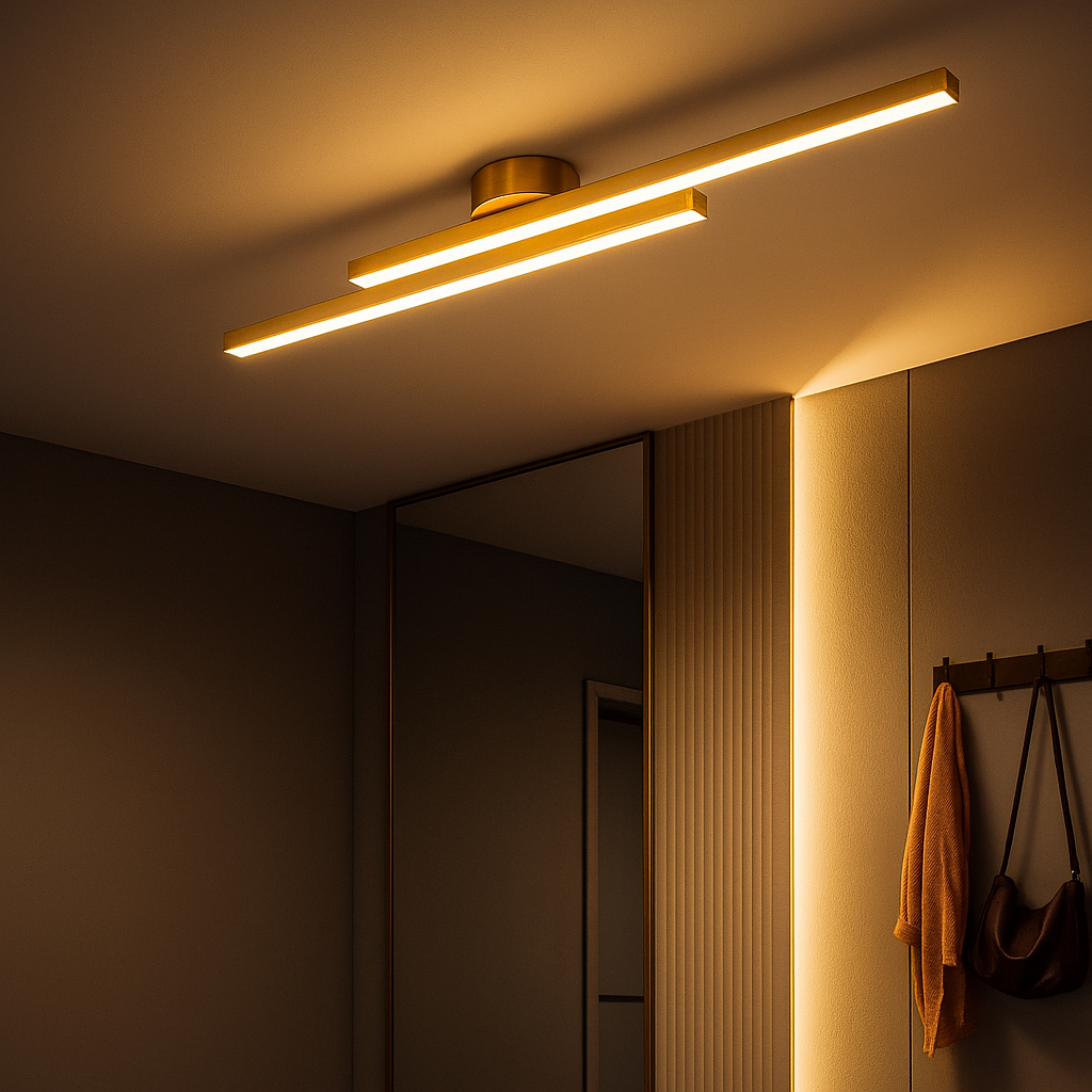 Plafondlamp Minimalistisch LED met Dubbele Lichtbalk en Ingebouwde LED