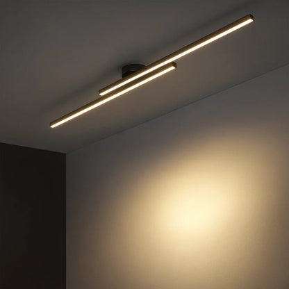 Plafondlamp Minimalistisch LED met Dubbele Lichtbalk en Ingebouwde LED