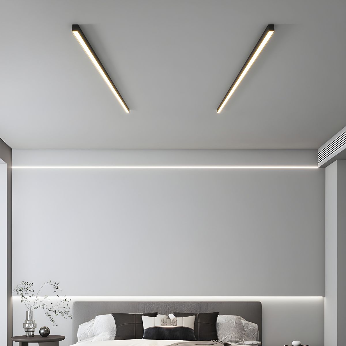 Plafondlamp Minimalistisch Lineair LED met Geïntegreerde LED en Keuze uit 3 Lichttemperaturen