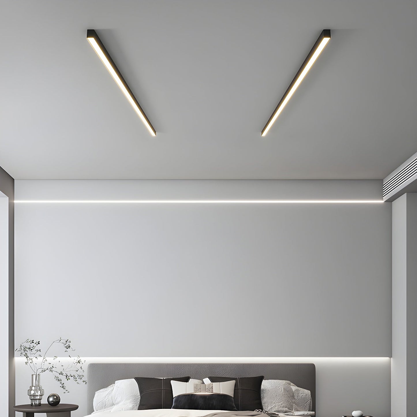Plafondlamp Minimalistisch Lineair LED met Geïntegreerde LED en Keuze uit 3 Lichttemperaturen