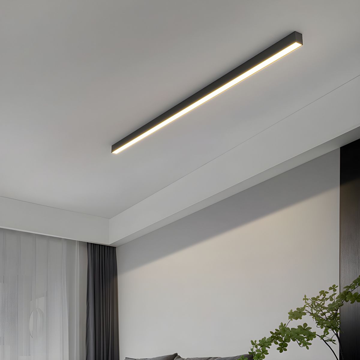 Plafondlamp Minimalistisch Lineair LED met Geïntegreerde LED en Keuze uit 3 Lichttemperaturen