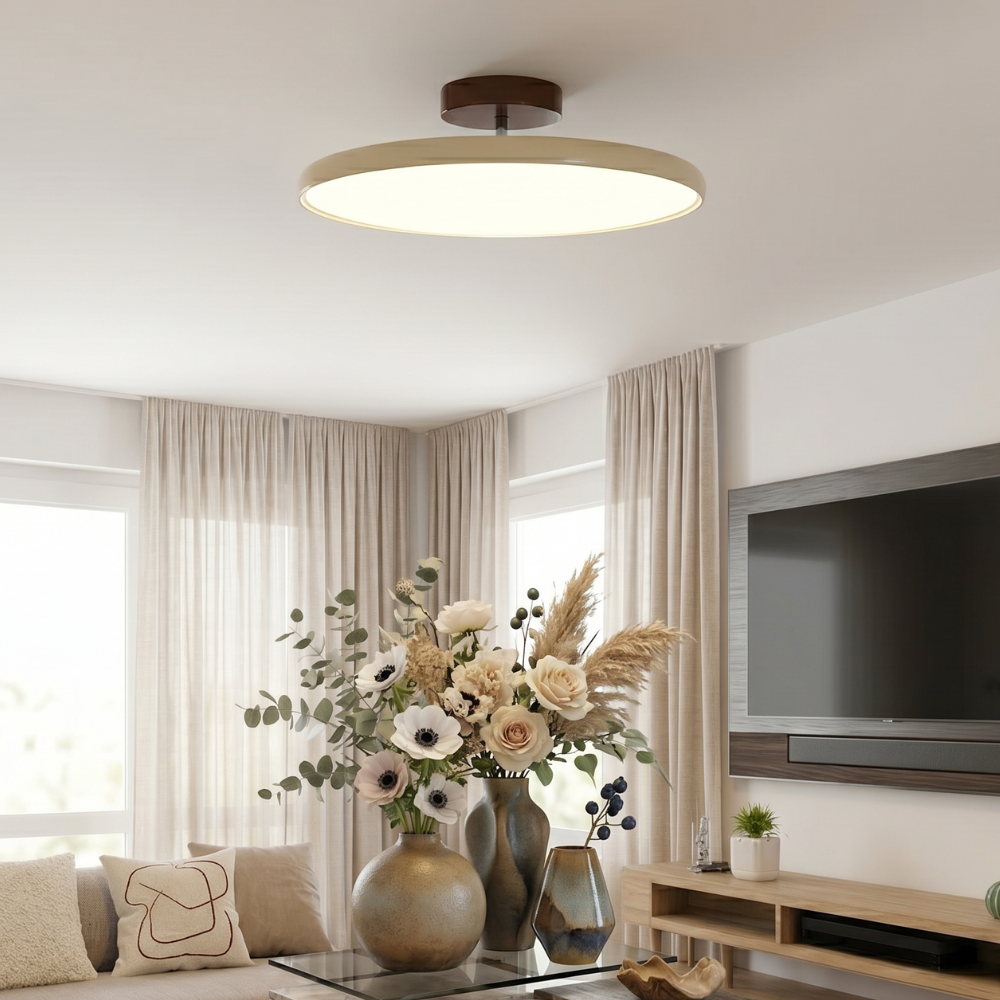 Plafondlamp Minimalistisch met Ronde Schijfkap en Geïntegreerd LED