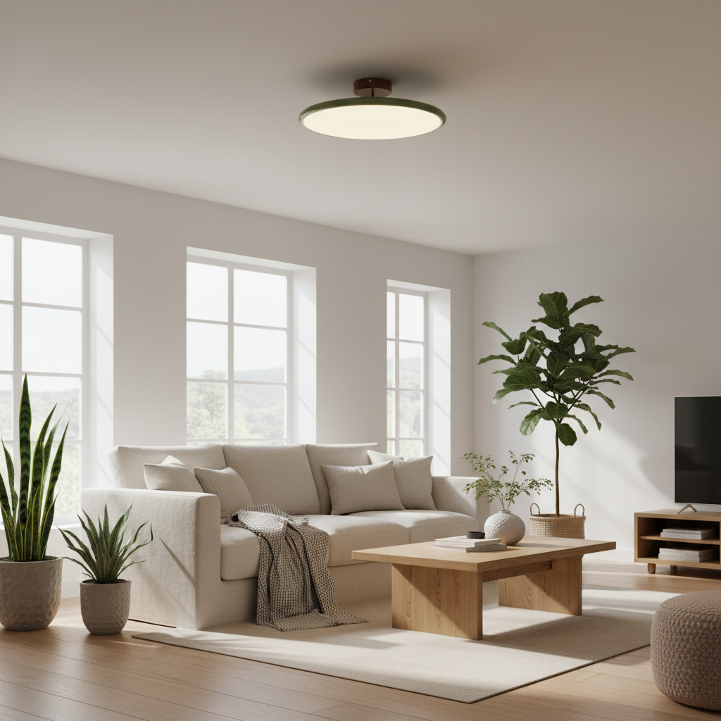 Plafondlamp Minimalistisch met Ronde Schijfkap en Geïntegreerd LED