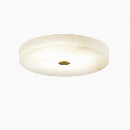 Plafondlamp Minimalistisch Rond met Alabasten Kap en Gouden Detail