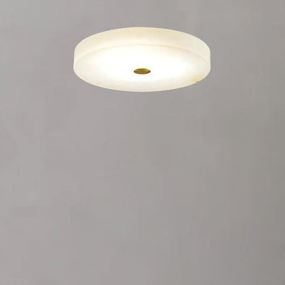 Plafondlamp Minimalistisch Rond met Alabasten Kap en Gouden Detail