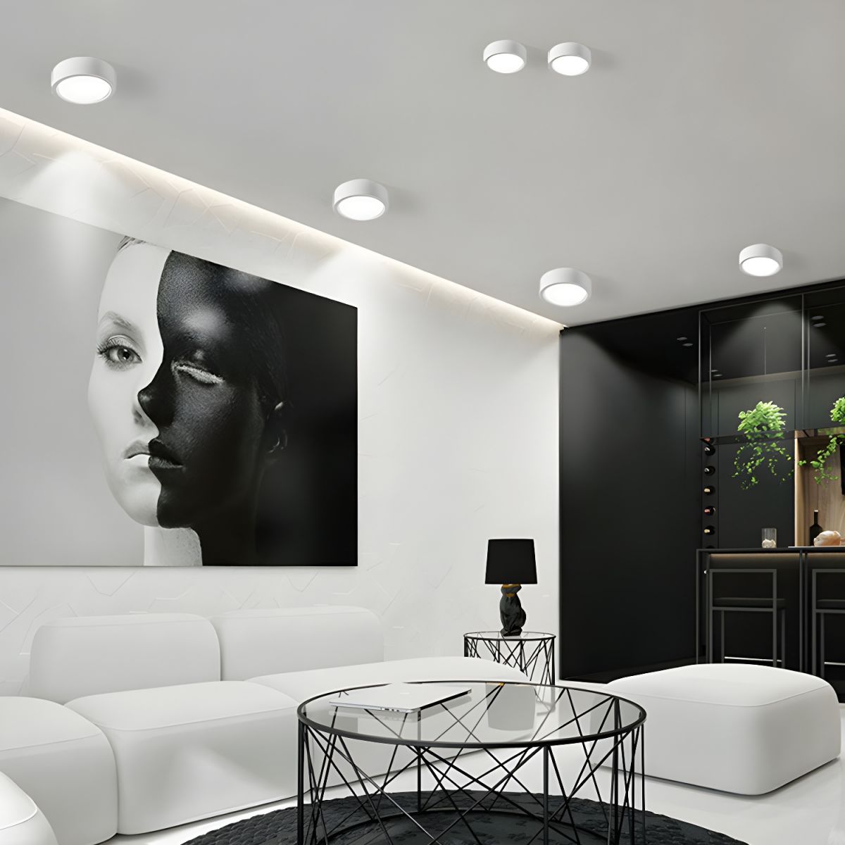 Plafondlamp Minimalistisch Rond met Geïntegreerde LED en Opbouwmontage