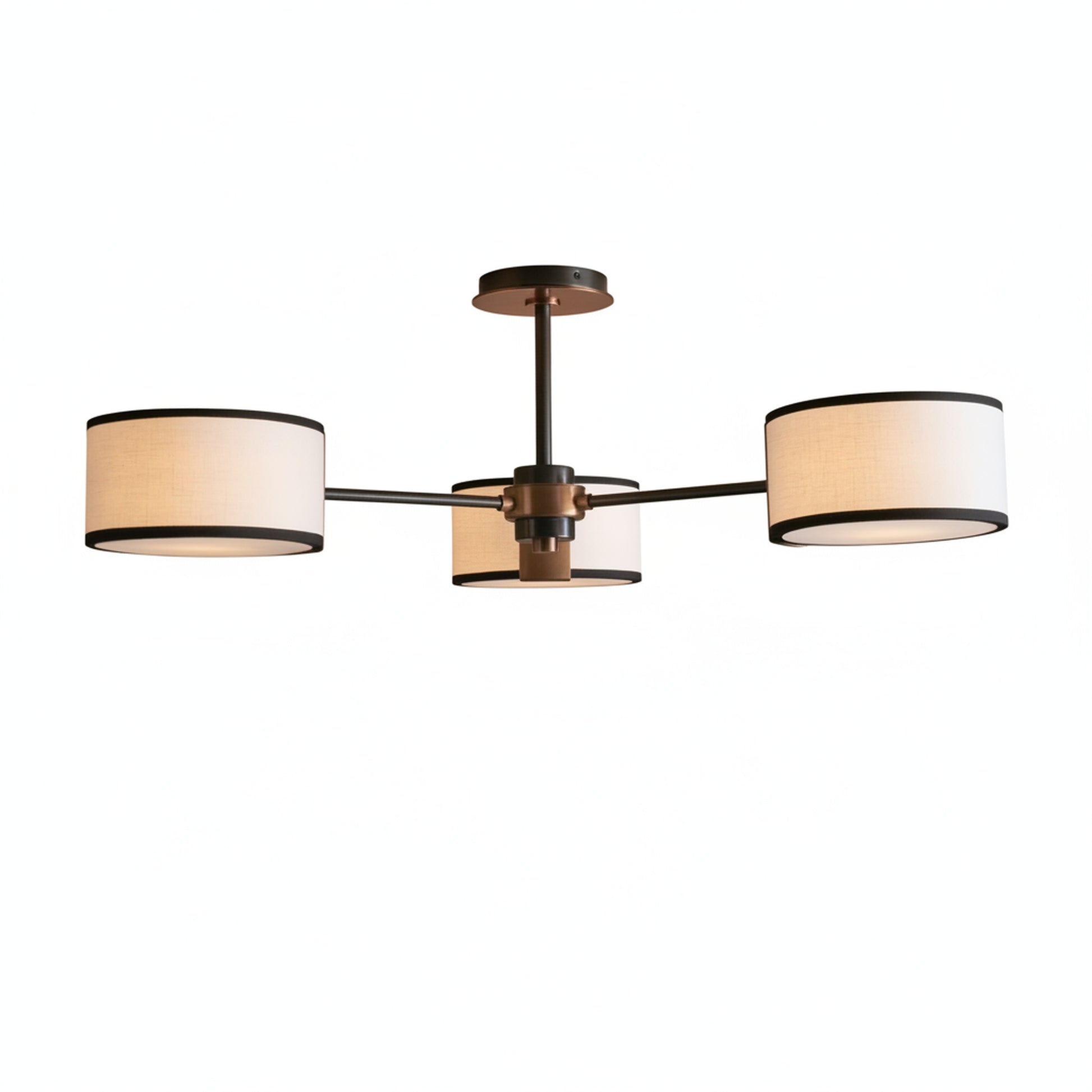 Plafondlamp Modern met Drie Cilindervormige Kappen en Stalen Frame