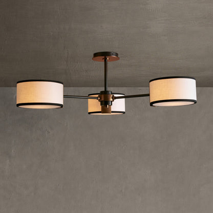 Plafondlamp Modern met Drie Cilindervormige Kappen en Stalen Frame
