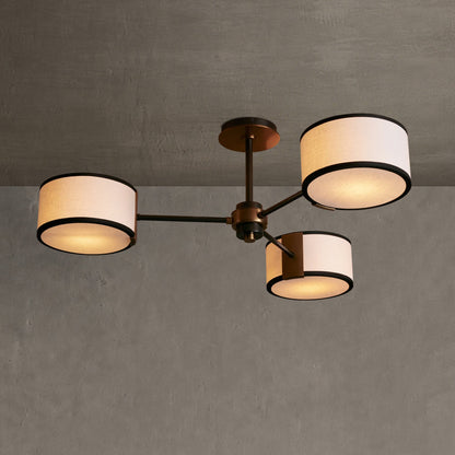 Plafondlamp Modern met Drie Cilindervormige Kappen en Stalen Frame
