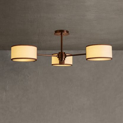 Plafondlamp Modern met Drie Cilindervormige Kappen en Stalen Frame