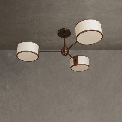 Plafondlamp Modern met Drie Cilindervormige Kappen en Stalen Frame