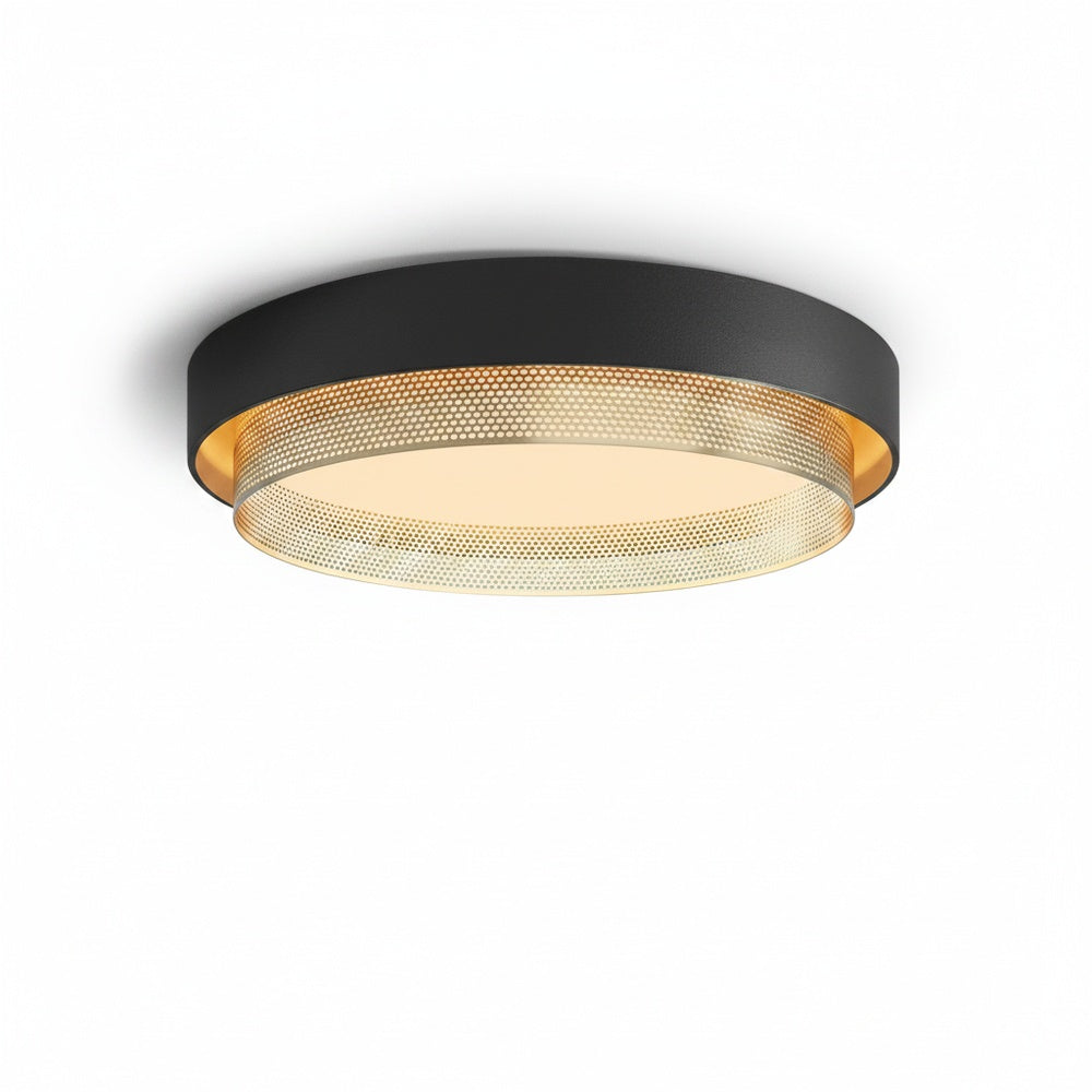 Plafondlamp Modern met Geperforeerde Gouden Ring en Ingebouwde LED
