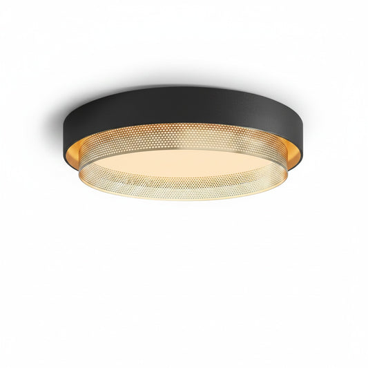 Plafondlamp Modern met Geperforeerde Gouden Ring en Ingebouwde LED