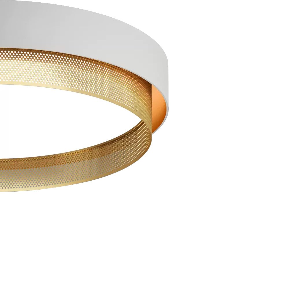 Plafondlamp Modern met Geperforeerde Gouden Ring en Ingebouwde LED