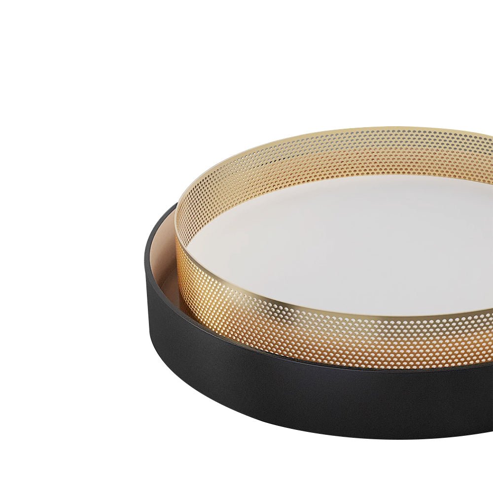 Plafondlamp Modern met Geperforeerde Gouden Ring en Ingebouwde LED