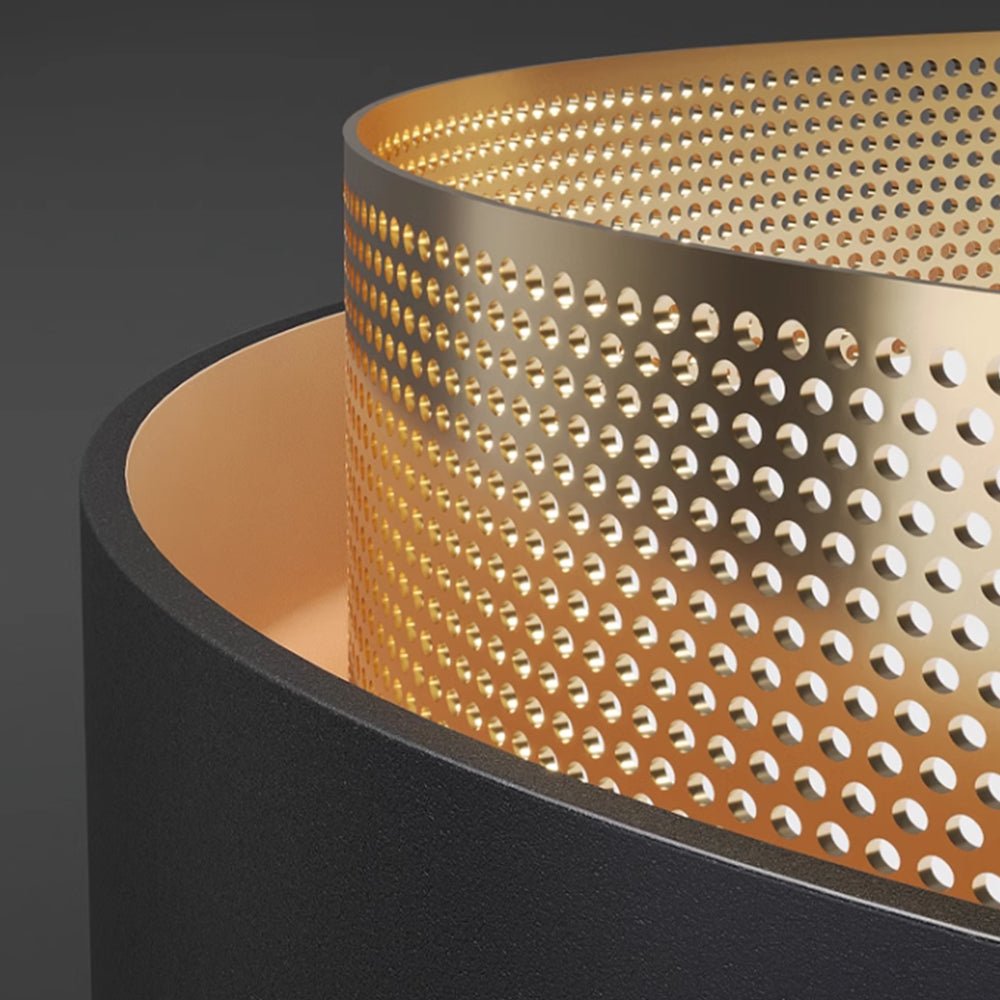 Plafondlamp Modern met Geperforeerde Gouden Ring en Ingebouwde LED