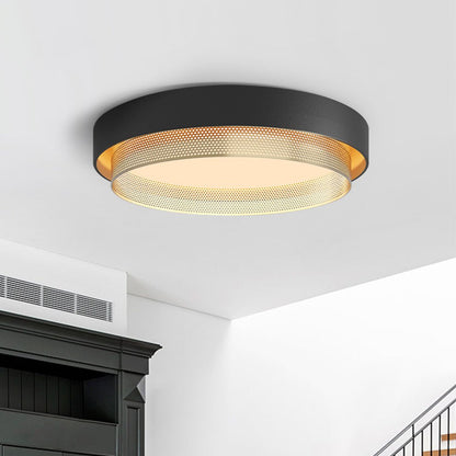 Plafondlamp Modern met Geperforeerde Gouden Ring en Ingebouwde LED