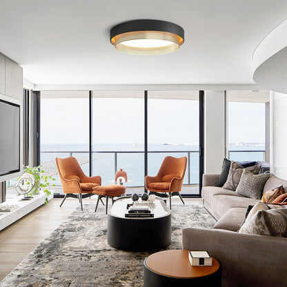 Plafondlamp Modern met Geperforeerde Gouden Ring en Ingebouwde LED