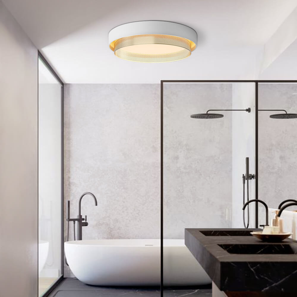 Plafondlamp Modern met Geperforeerde Gouden Ring en Ingebouwde LED