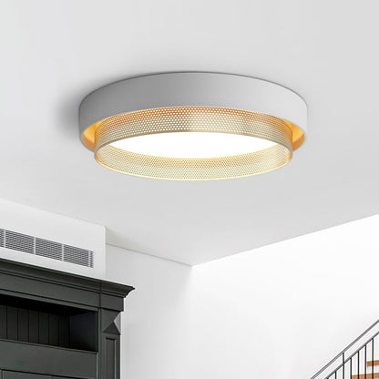 Plafondlamp Modern met Geperforeerde Gouden Ring en Ingebouwde LED