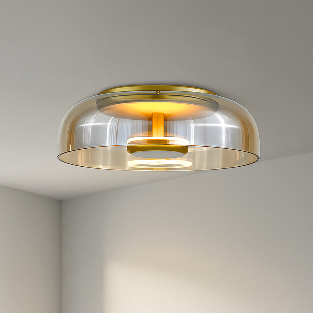 Plafondlamp Modern met Glazen Kap en Geïntegreerde LED