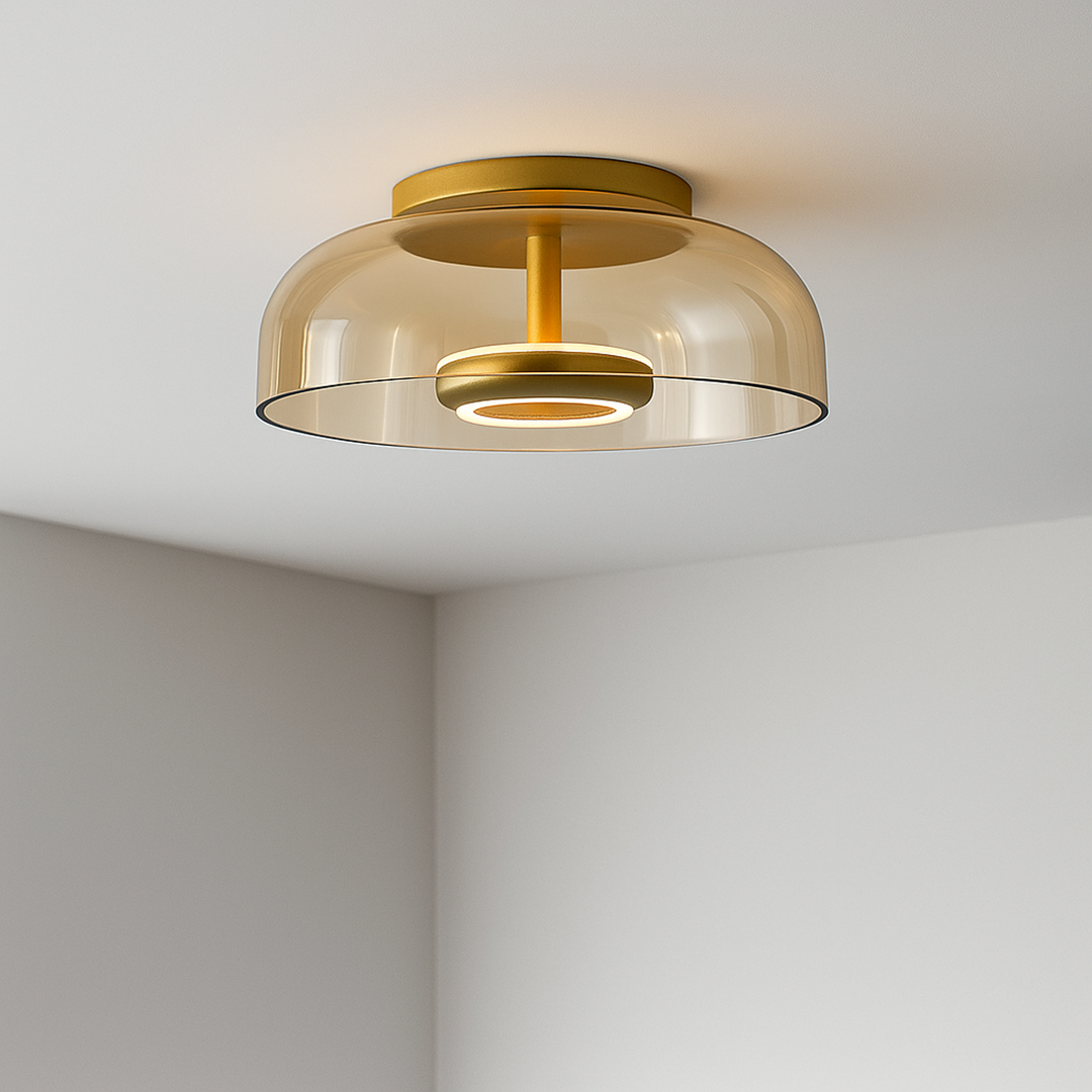 Plafondlamp Modern met Glazen Kap en Geïntegreerde LED