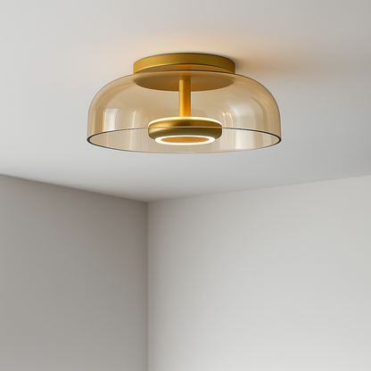 Plafondlamp Modern met Glazen Kap en Geïntegreerde LED