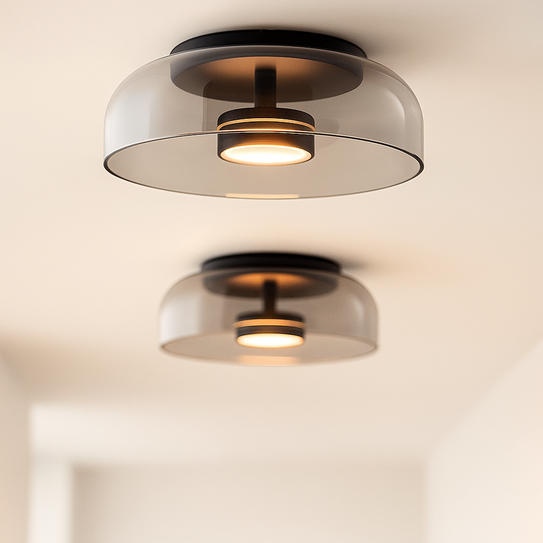 Plafondlamp Modern met Glazen Kap en Geïntegreerde LED