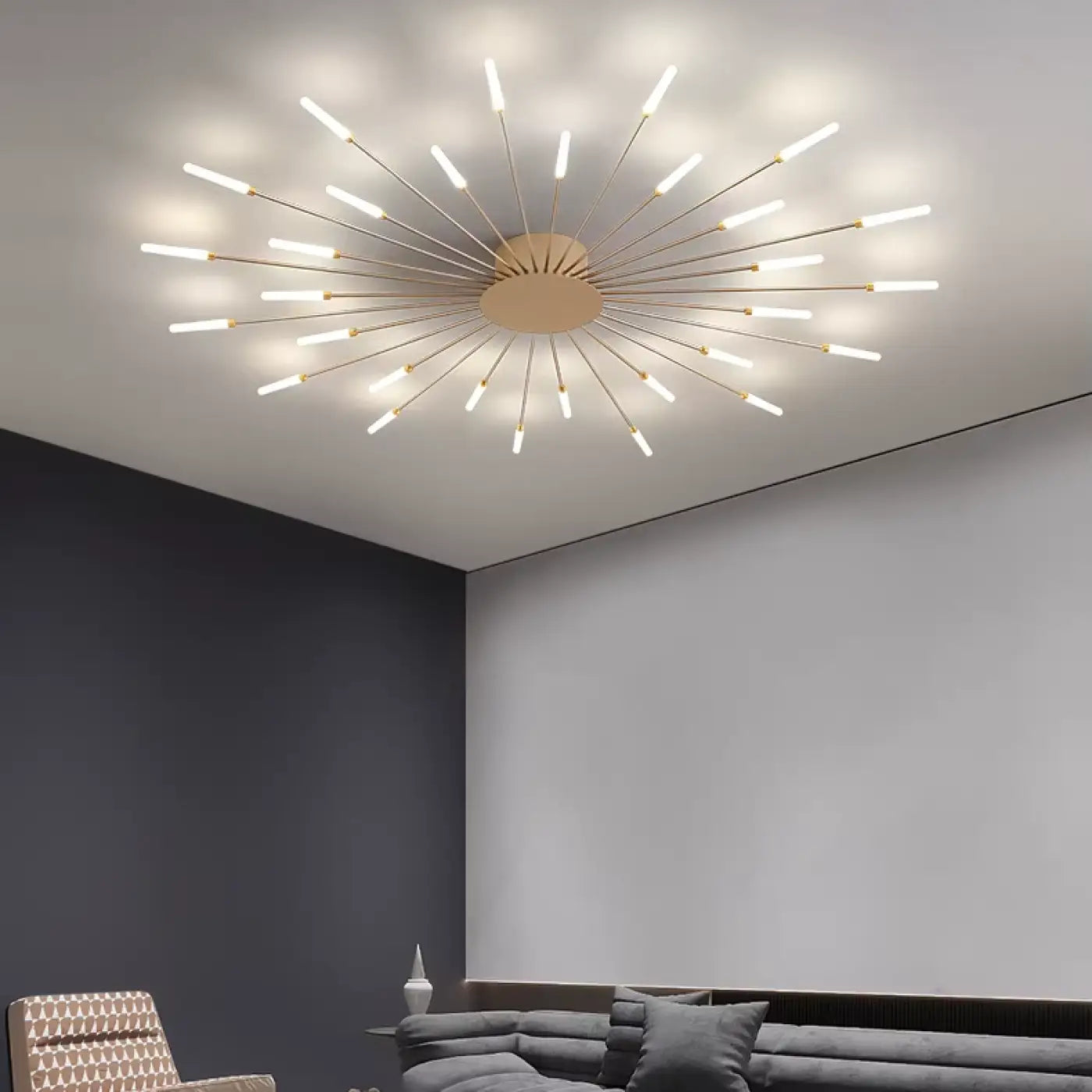 Plafondlamp Modern met Sputnik Design en Staafvormige LED Lichtbuizen