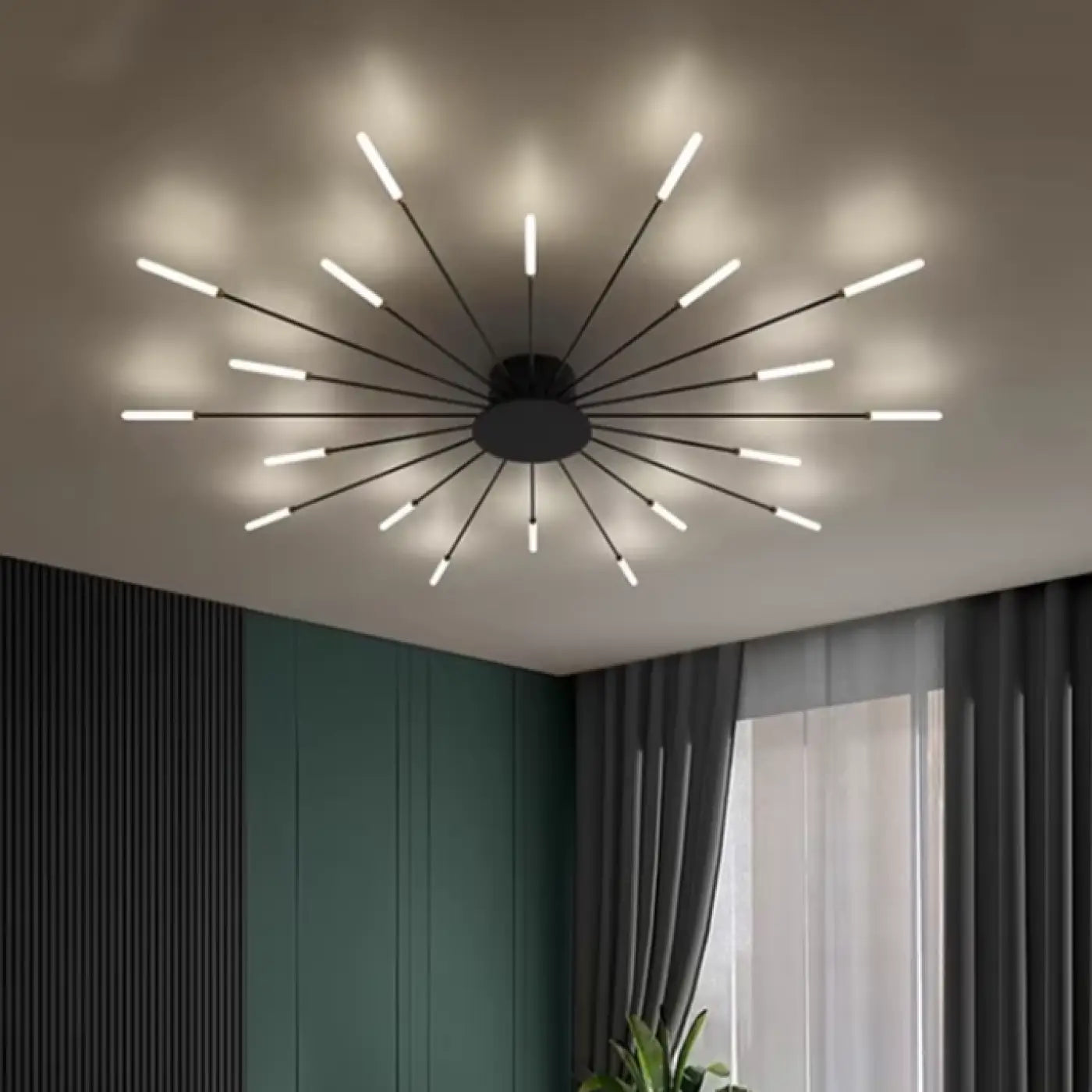 Plafondlamp Modern met Sputnik Design en Staafvormige LED Lichtbuizen