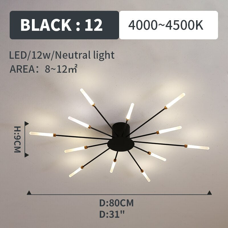 Plafondlamp Modern met Vuurwerk Design en Geïntegreerde LED