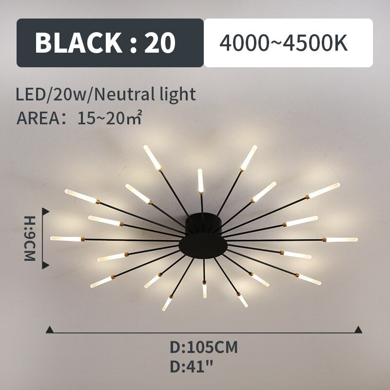 Plafondlamp Modern met Vuurwerk Design en Geïntegreerde LED