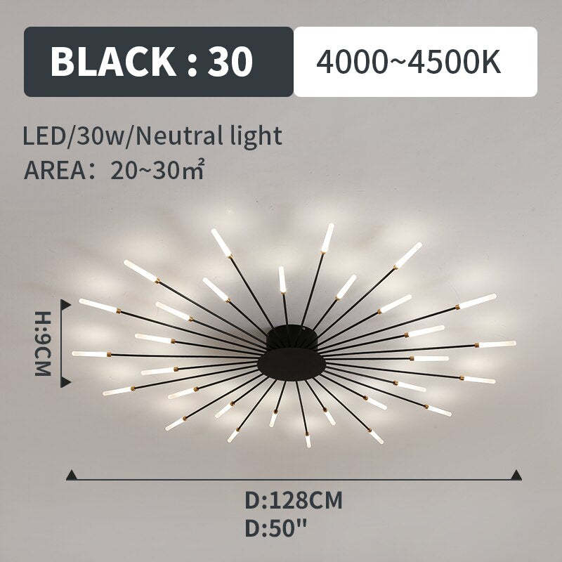 Plafondlamp Modern met Vuurwerk Design en Geïntegreerde LED