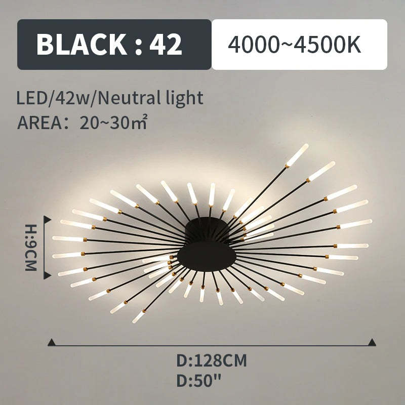 Plafondlamp Modern met Vuurwerk Design en Geïntegreerde LED