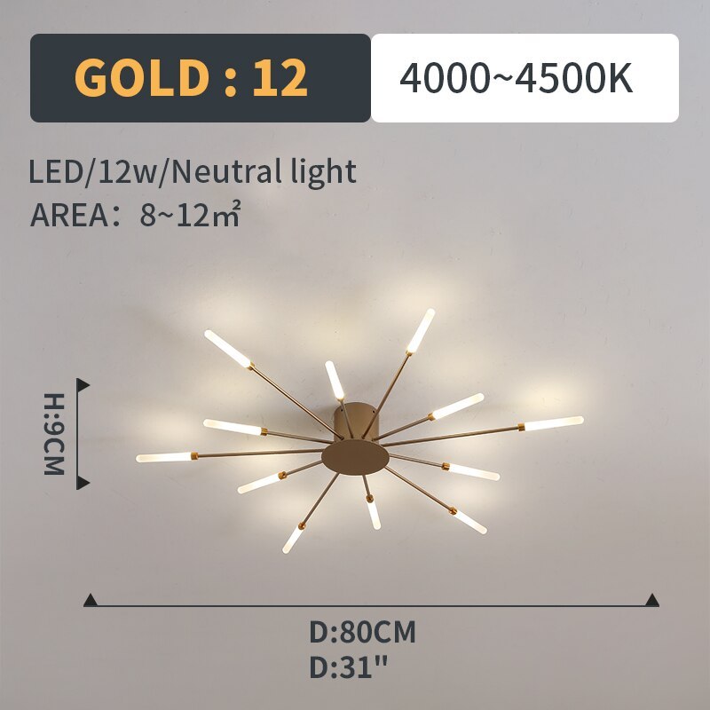 Plafondlamp Modern met Vuurwerk Design en Geïntegreerde LED