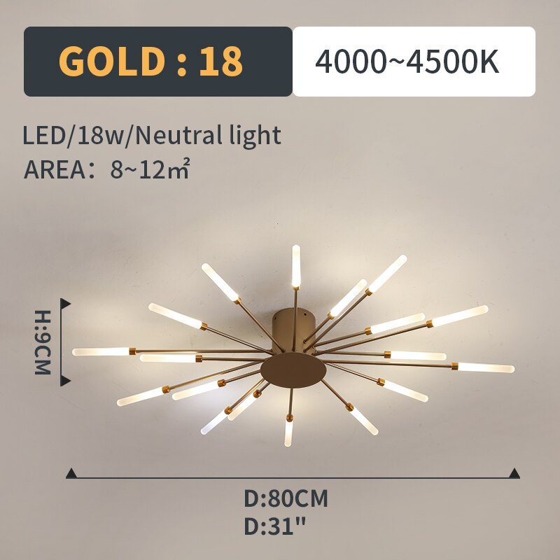 Plafondlamp Modern met Vuurwerk Design en Geïntegreerde LED