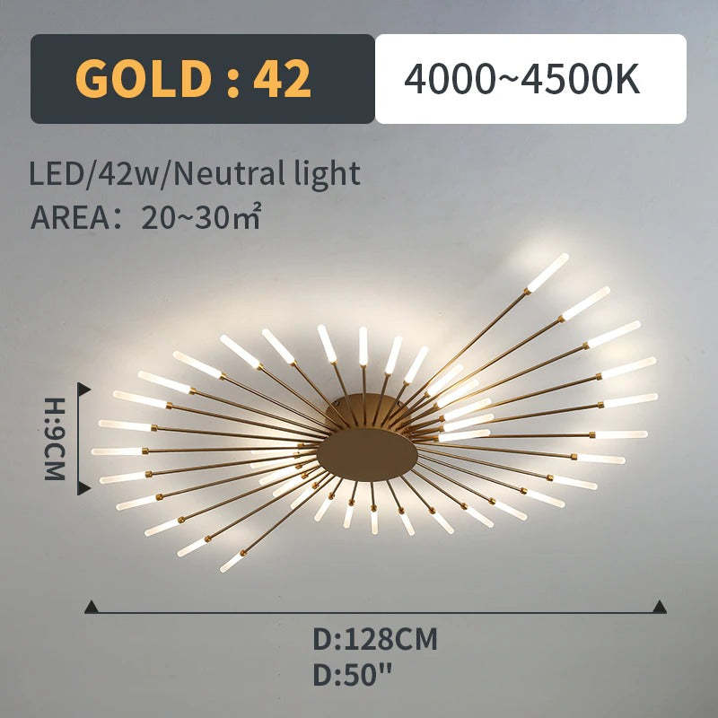 Plafondlamp Modern met Vuurwerk Design en Geïntegreerde LED