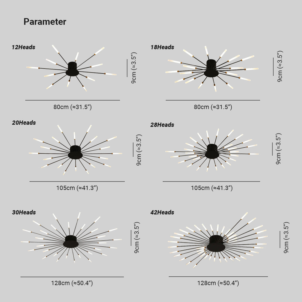 Plafondlamp Modern met Vuurwerk Design en Geïntegreerde LED