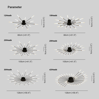 Plafondlamp Modern met Vuurwerk Design en Geïntegreerde LED