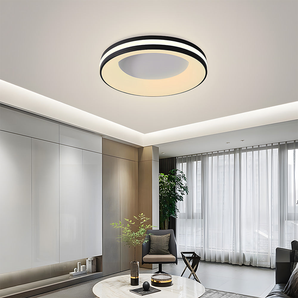 Plafondlamp Modern Rond met Geïntegreerde LED en Dubbele Ring