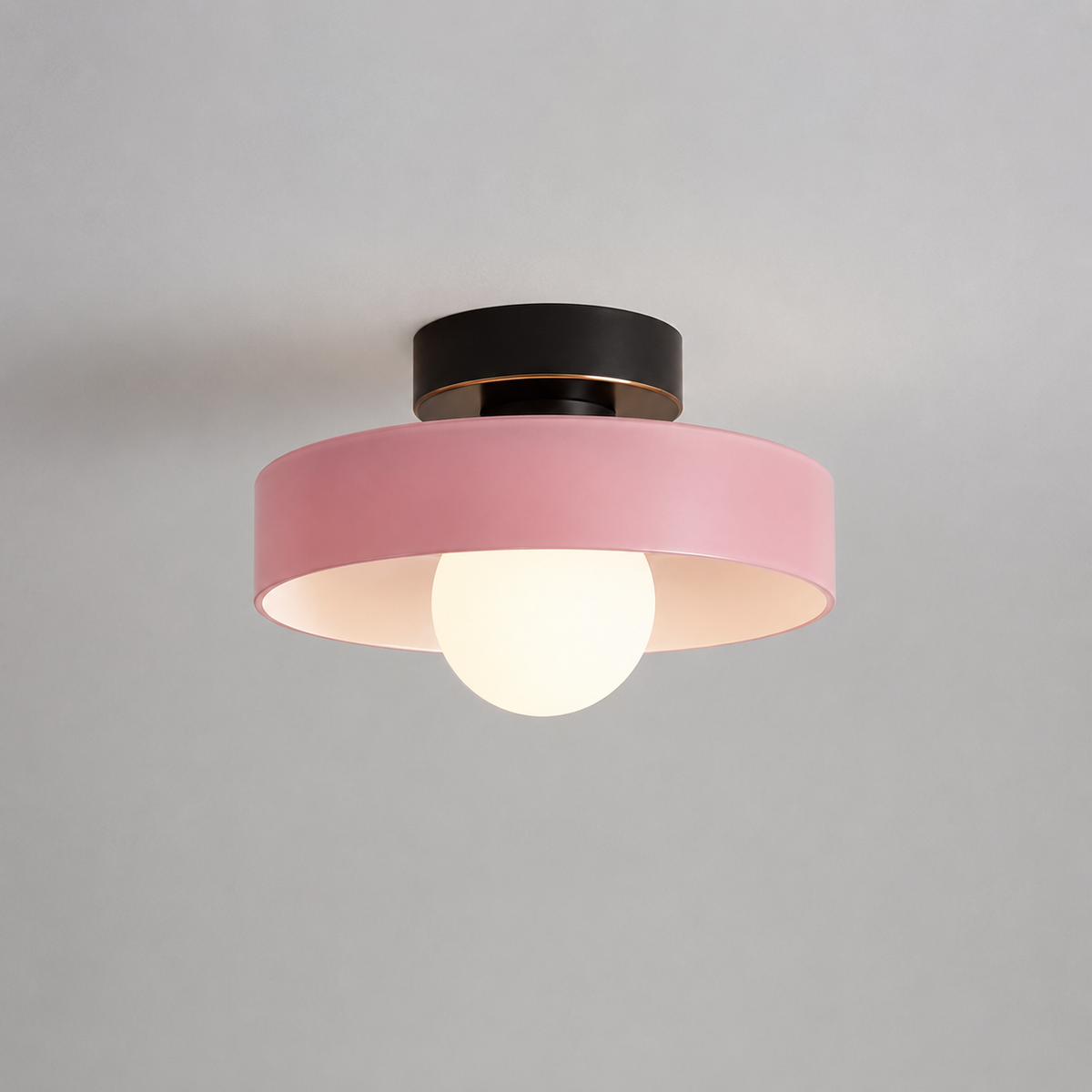 Plafondlamp Modern Rond met Glazen Bol en Schijfkap