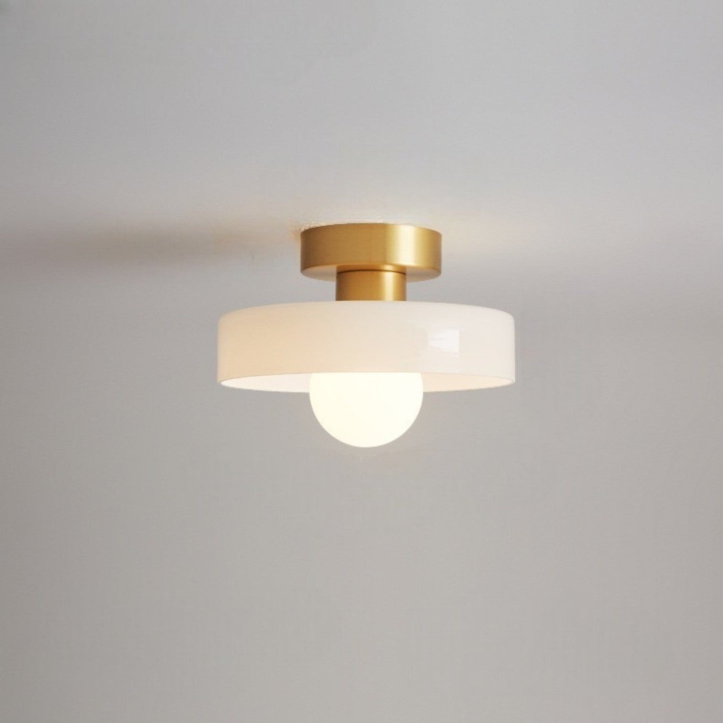 Plafondlamp Modern Rond met Glazen Bol en Schijfkap