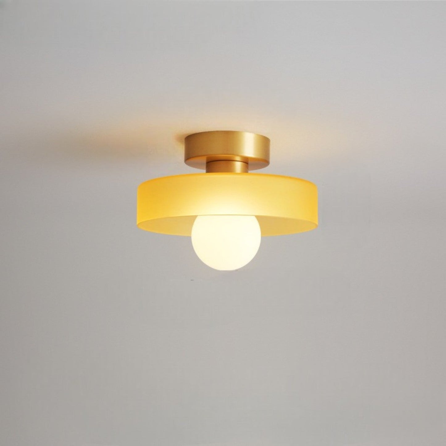Plafondlamp Modern Rond met Glazen Bol en Schijfkap