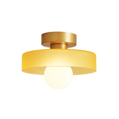 Plafondlamp Modern Rond met Glazen Bol en Schijfkap