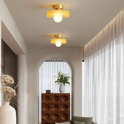 Plafondlamp Modern Rond met Glazen Bol en Schijfkap