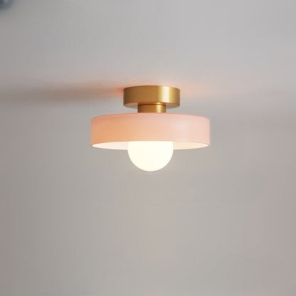 Plafondlamp Modern Rond met Glazen Bol en Schijfkap
